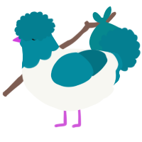 A white and sea chicken with a head pattern