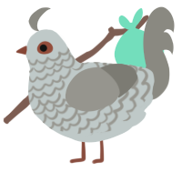 A silver and ash chicken with a lace pattern