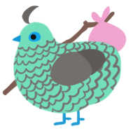 A mint and grey chicken with a lace pattern