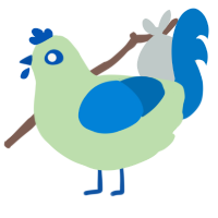 notebook, a gluppy and sapphire chicken