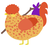 A honey and vermilion chicken with a speckle pattern