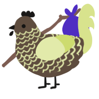 A bark and lemon chicken with a lace pattern