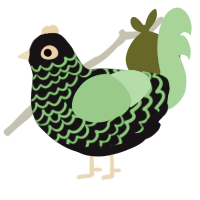 Glowstick, a cream and fuchsia chicken with a lace pattern