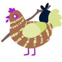 A brown and lemon chicken with a bar pattern