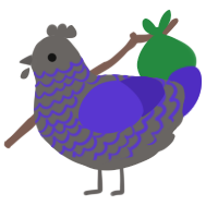 Hiko, a grey and indigo chicken with a lace pattern