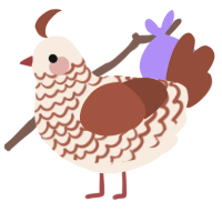 A cream and russet chicken with a lace pattern