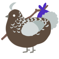 A bark and silver chicken with a half-lace pattern