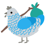 A mist and sky chicken with a lace pattern