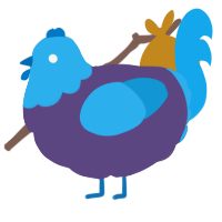 A overcast and sky chicken with a head pattern