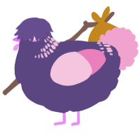 A overcast and pink chicken with a neck-band pattern