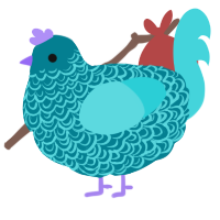 A sea and aqua chicken with a double-lace pattern
