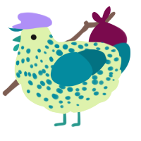 A apple and sea chicken with a speckle pattern