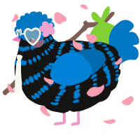 A black and sapphire chicken with a bar pattern