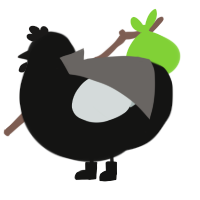 sable, a black and silver chicken