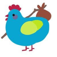 A cerulean and lime chicken