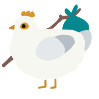 A white and mist chicken