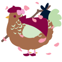 A brown and gluppy chicken with a half-lace pattern