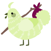 A apple chicken with a bar pattern
