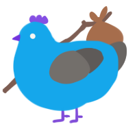 A sky and grey chicken
