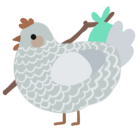 A silver and mist chicken with a lace pattern