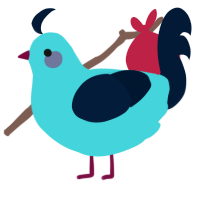 A aqua and tumblr chicken