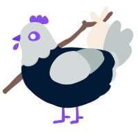 A tumblr and silver chicken with a head pattern