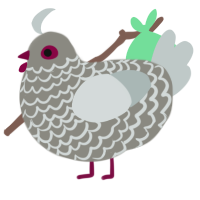 A ash and silver chicken with a lace pattern