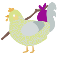 A lemon and silver chicken with a double-lace pattern