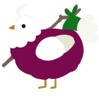 A wine and white chicken with a head pattern