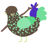A bark and spring chicken with a speckle pattern