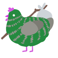 A viridian and ash chicken with a bar pattern