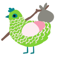 A grass and rose chicken with a lace pattern