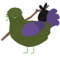 A olive and overcast chicken