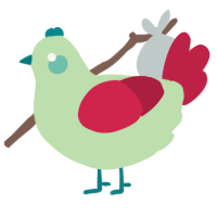 A gluppy and crimson chicken
