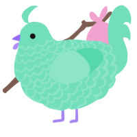 A mint chicken with a lace pattern