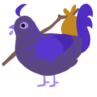 A overcast and indigo chicken with a half-bar pattern