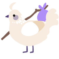 A cream chicken with a neck-speckle pattern