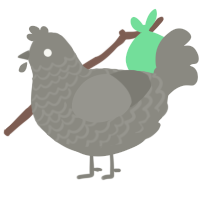 A ash chicken with a lace pattern