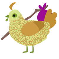 Not Corn, a lemon and gold chicken with a double-lace pattern