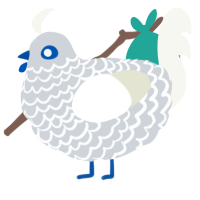 A mist and white chicken with a lace pattern