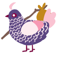 A overcast and rose chicken with a lace pattern