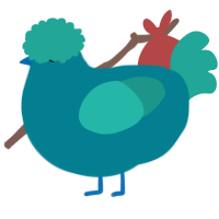 A sea and turquoise chicken