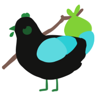 Peepers, a black and aqua chicken