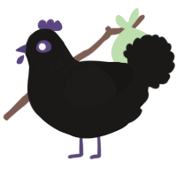 A sable chicken with a neck-speckle pattern