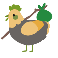 A grey and honey chicken with a head pattern