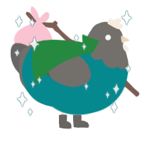 Steve, a teal and grey chicken with a head pattern