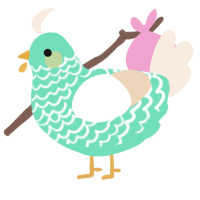 A mint and cream chicken with a lace pattern