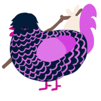 A tumblr and orchid chicken with a lace pattern