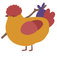 A orange and red chicken