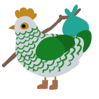 Grimm, a mist and leaf chicken with a lace pattern